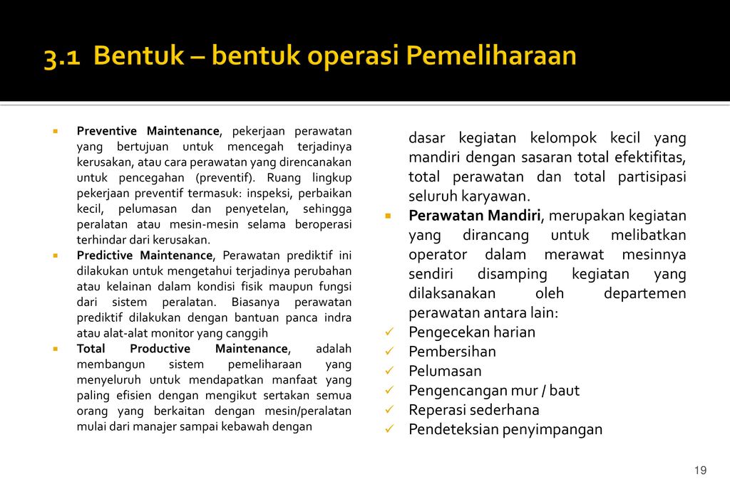 Teknik Pemeliharaan Pabrik Mesin Ppt Download