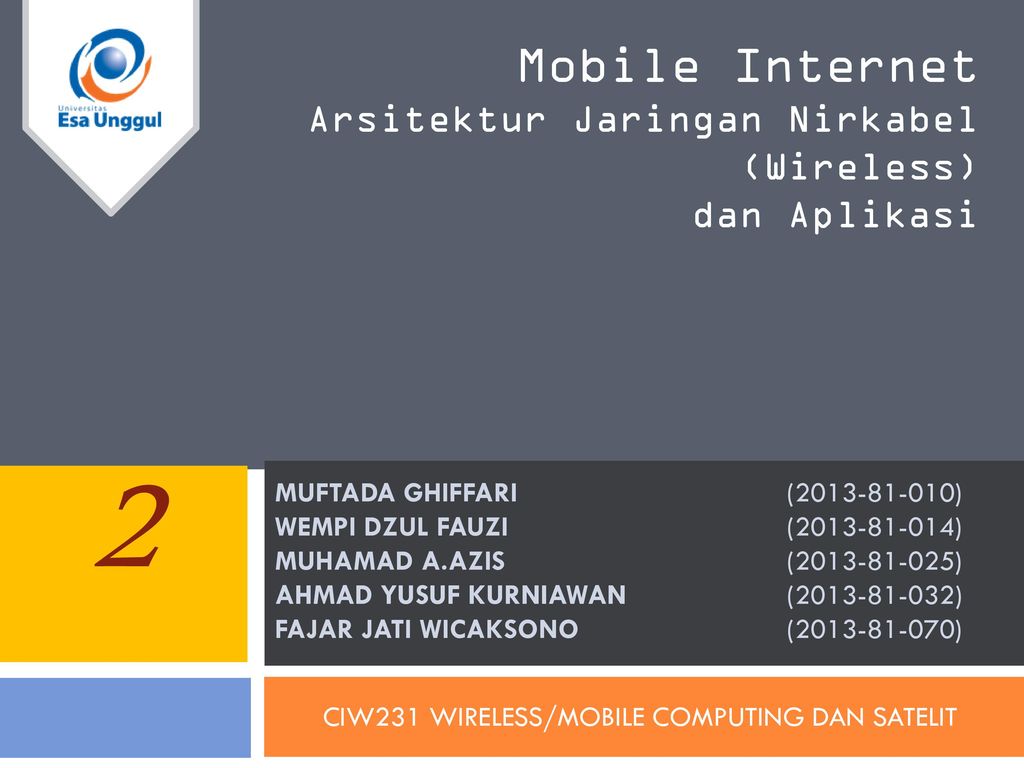 Ciw231 Wirelessmobile Computing Dan Satelit Ppt Download