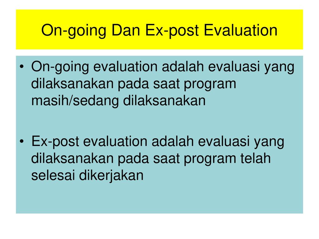 On-going Dan Ex-post Evaluation