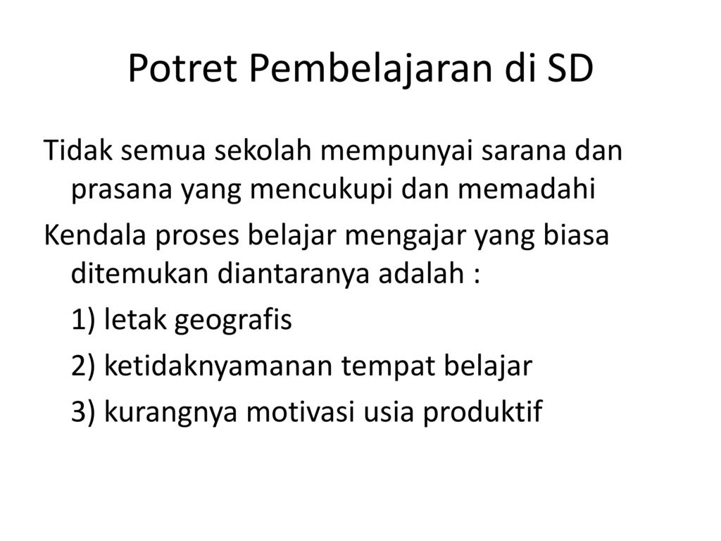Potret Pembelajaran di SD