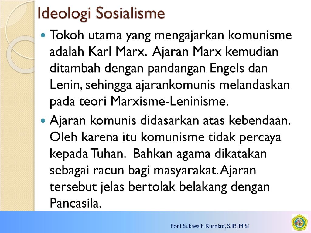 Tokoh dari ideologi sosialisme adalah