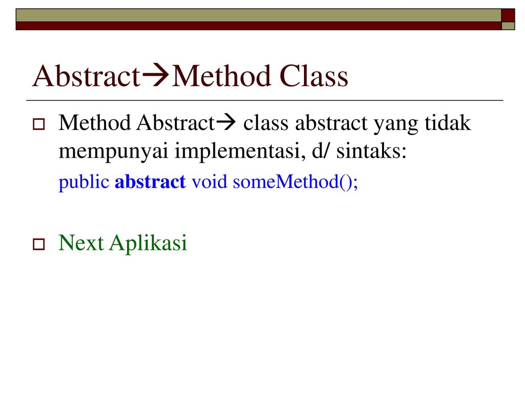 Abstract class method