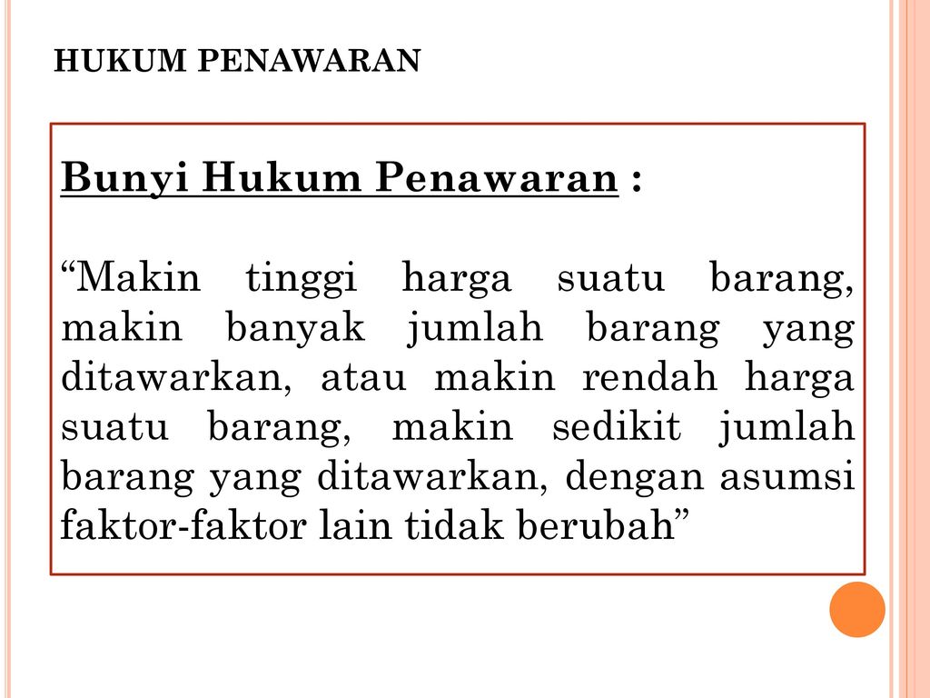 Bunyi Hukum Penawaran | Murderer