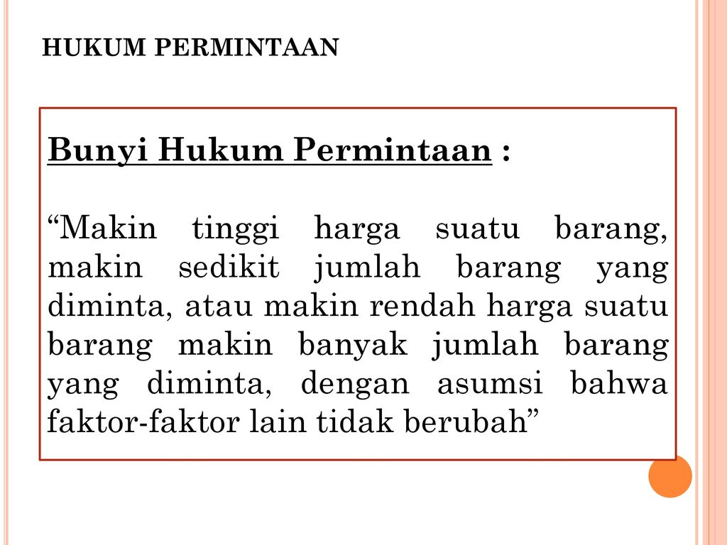 Hukum Permintaan Berbunyi – Sinau