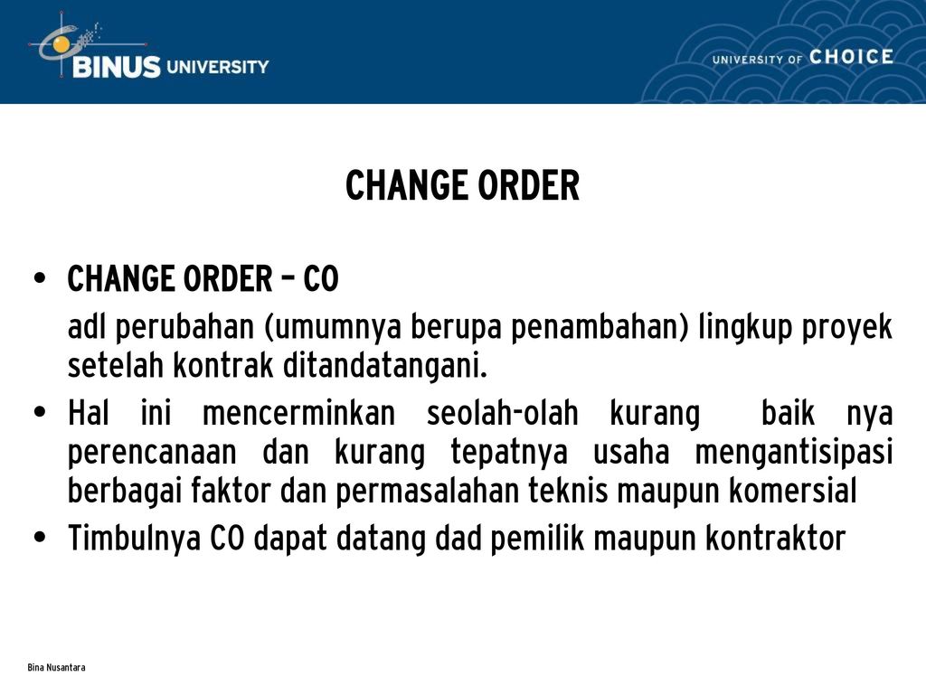 Change order