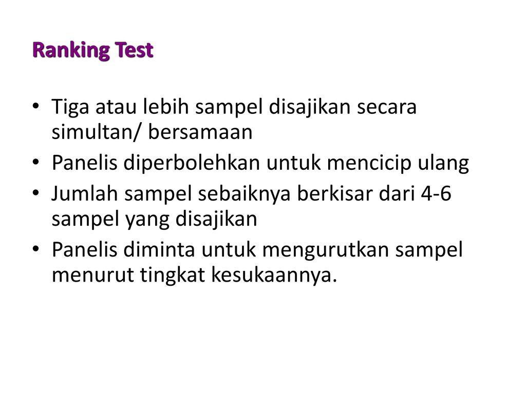Test ranking