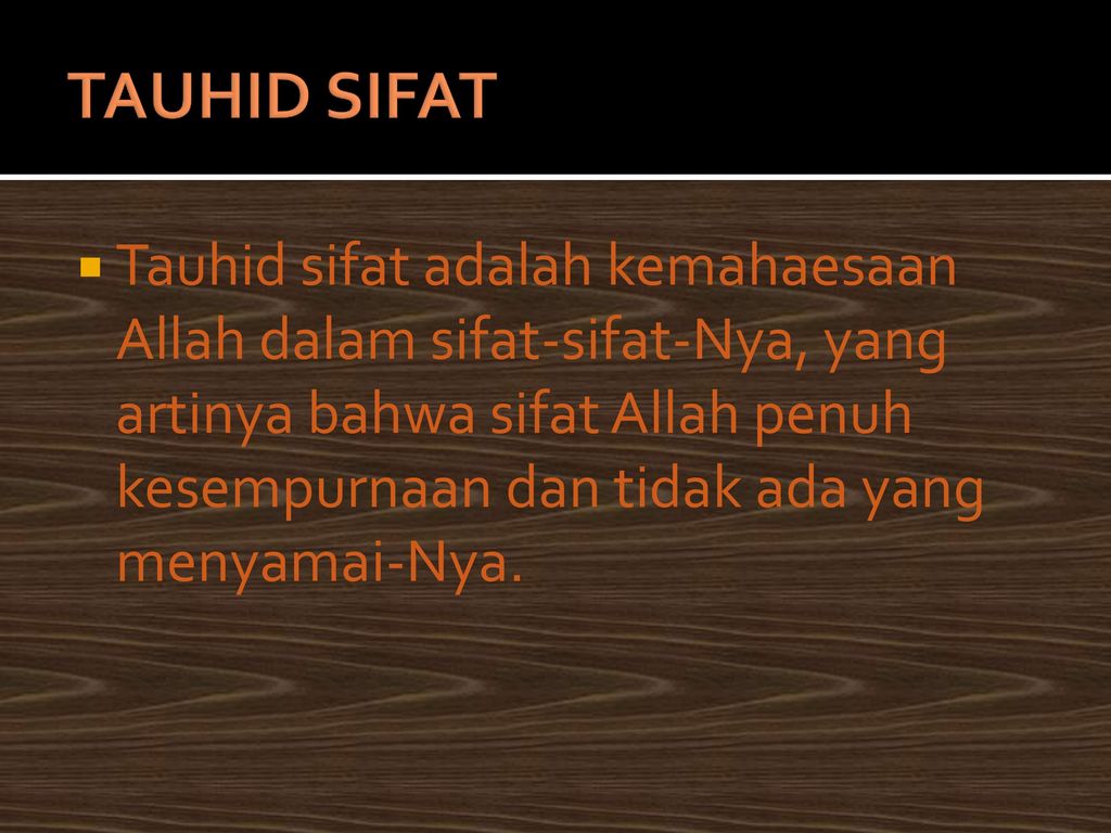 TAUHID SIFAT