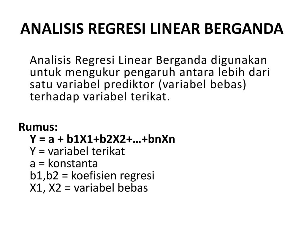 Analisis Regresi Berganda Ppt Download