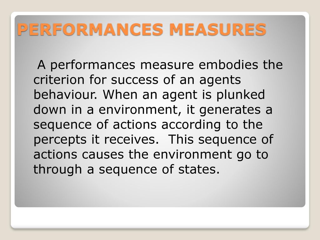 Performance measures
