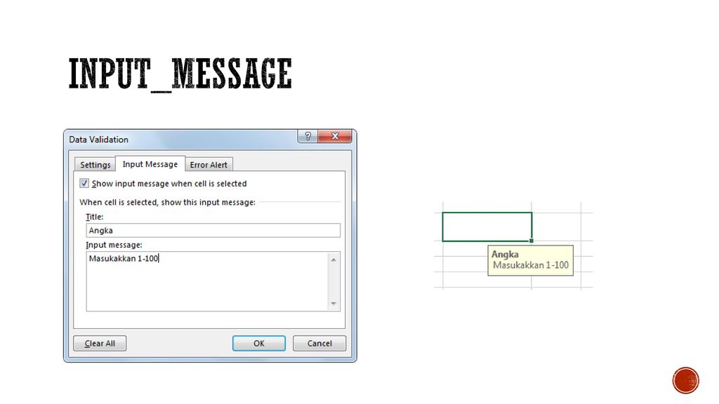Message input