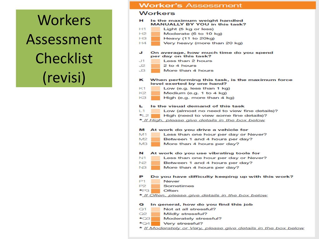Workers Assessment Checklist (revisi)