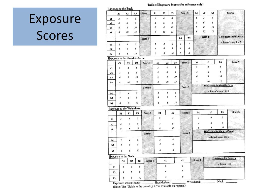 Exposure Scores