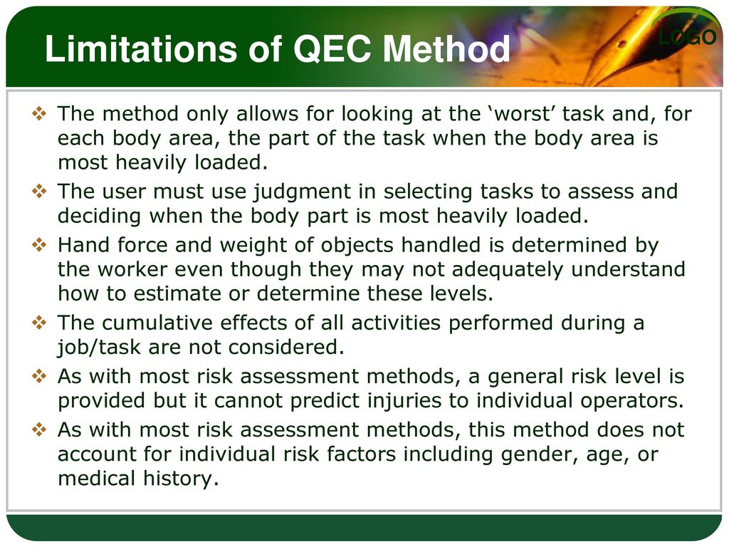 Limitations of QEC Method