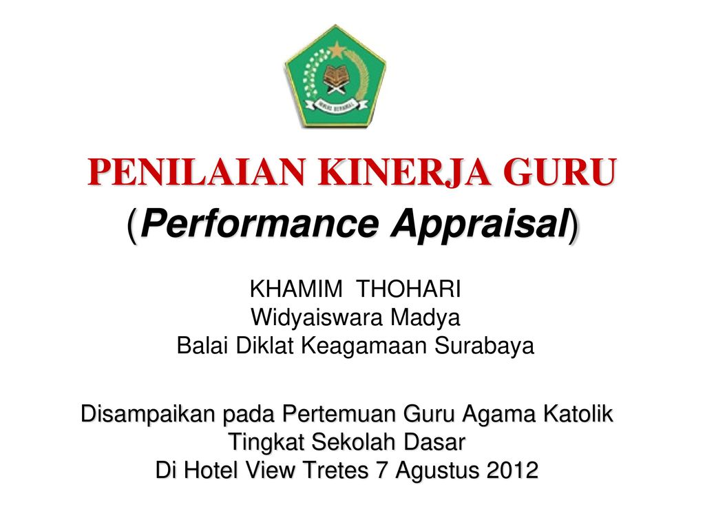 Penilaian Kinerja Guru Performance Appraisal Ppt Download