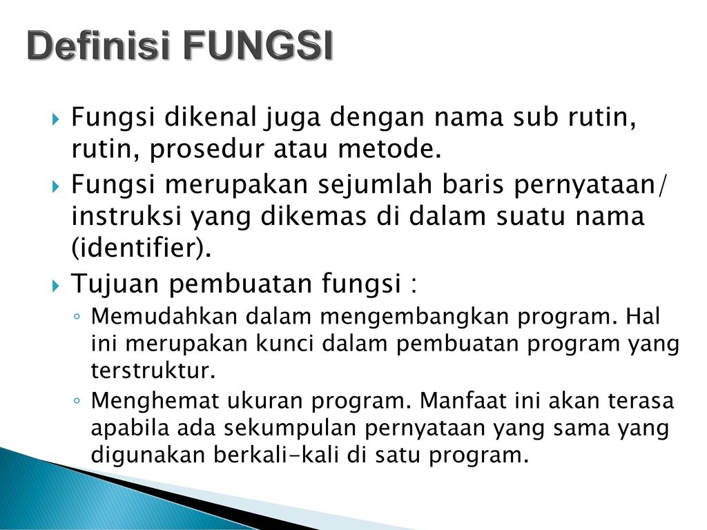 FUNGSI Method Bag1 Pertemuan 18 Dasar Pemrograman Ppt Download
