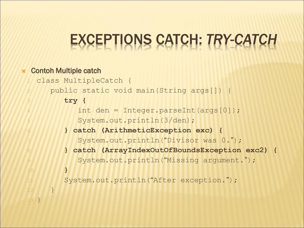 Catch exception