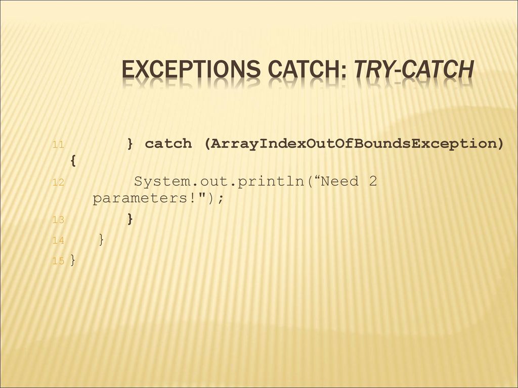 Catch exception