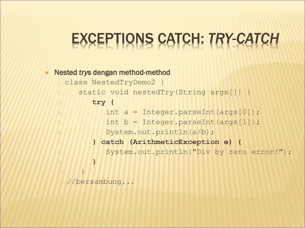 Catch exception