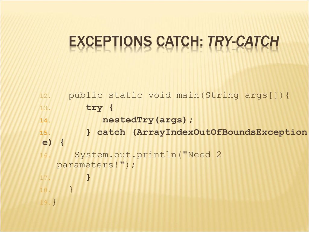 Catch exception