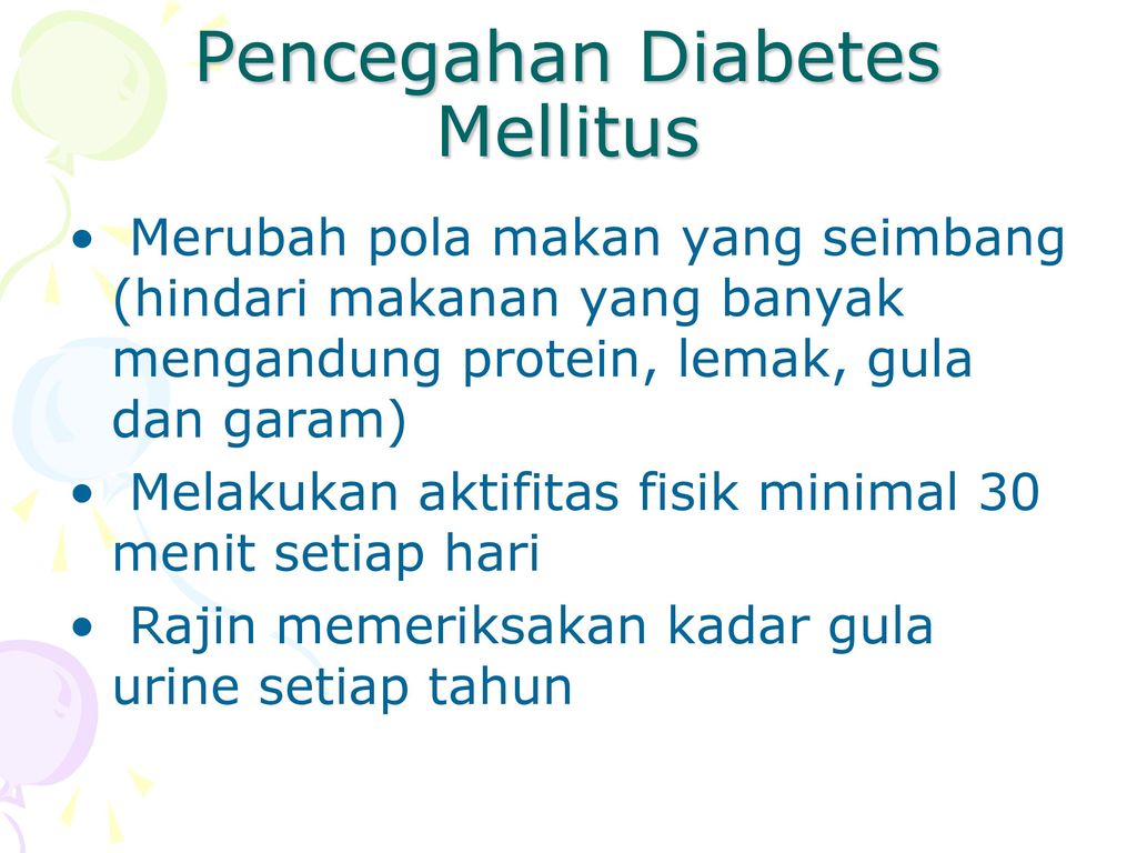 Pencegahan Diabetes Mellitus