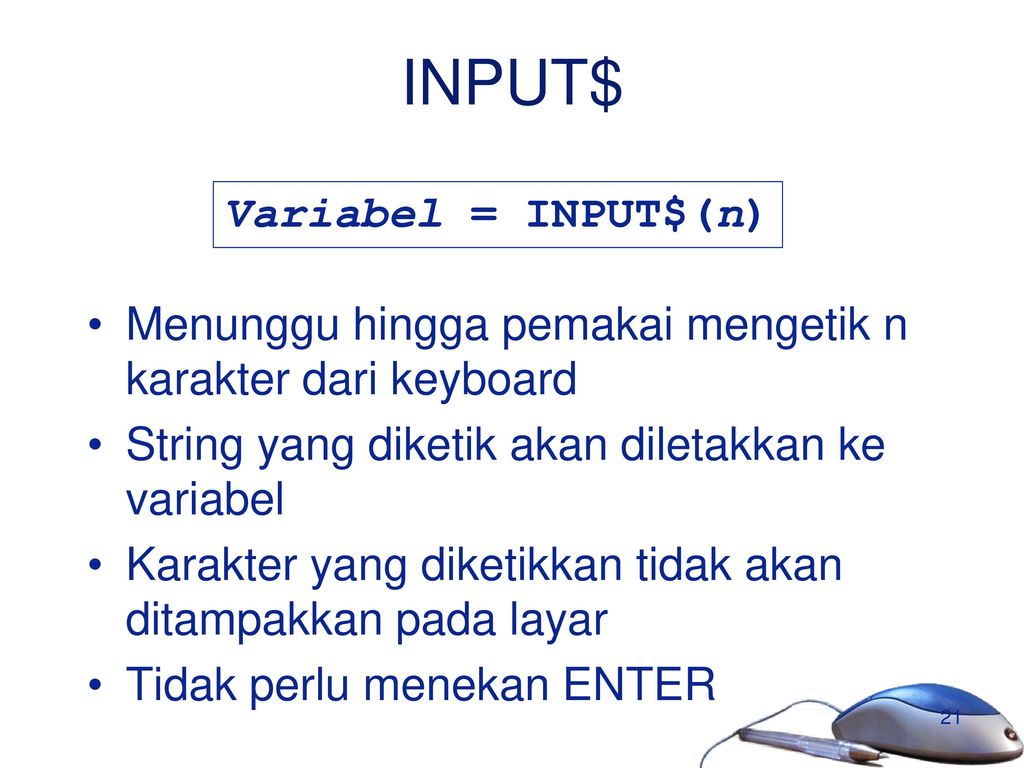 Input n