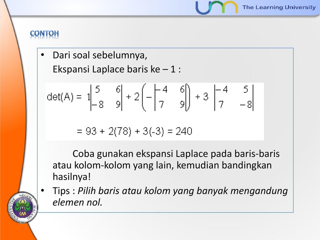 DETERMINAN Konsep Determinan Dan Invers Matrik. - Ppt Download