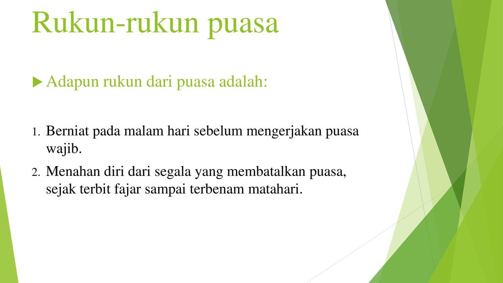 Berikut Yang Termasuk Rukun Puasa Adalah