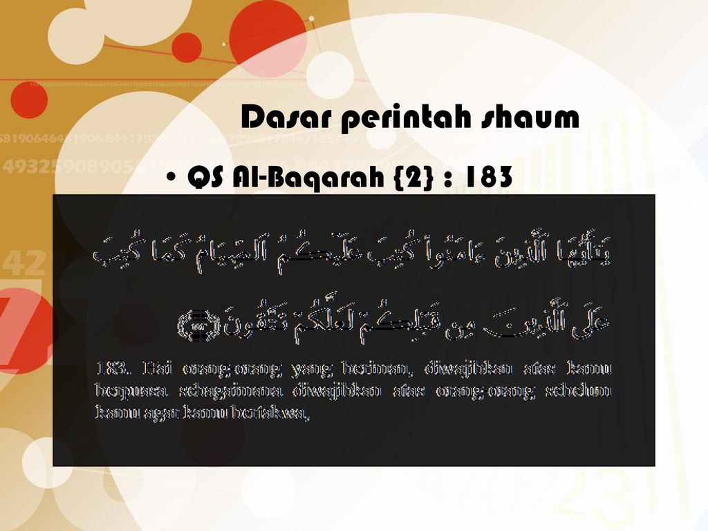 Dasar perintah shaum QS Al-Baqarah {2} : 183