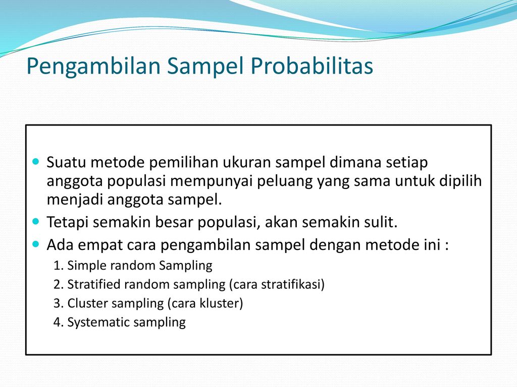 Materi Ajar Populasi Dan Sampel 1 Probability Sampling Ppt Download