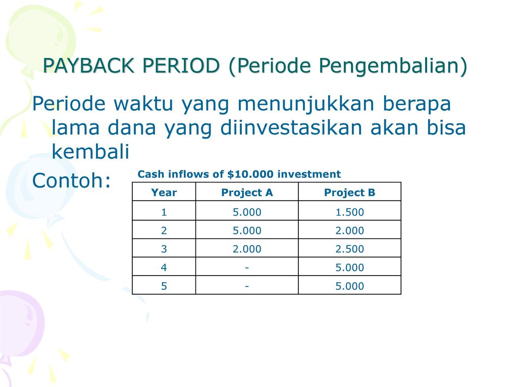 Contoh Soal Dan Jawaban Payback Periode