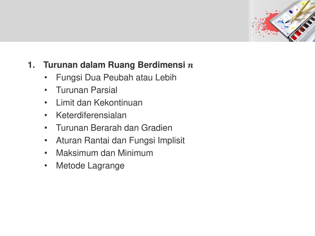 Kontrak Perkuliahan Kalkulus Multivariabel I Ppt Download