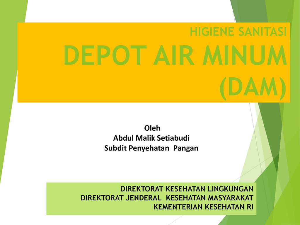 Higiene Sanitasi Depot Air Minum Dam Ppt Download