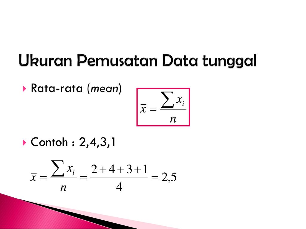 Ukuran Pemusatan Data Tunggal Ppt Download