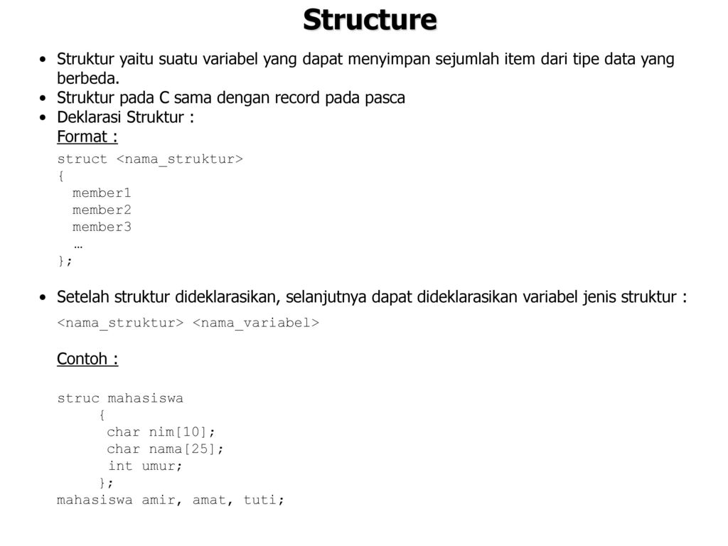Fungsi Array String Pointer Dan Structure Ppt Download
