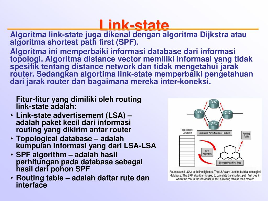 Protokol routing berikut yang menggunakan algoritma link state adalah