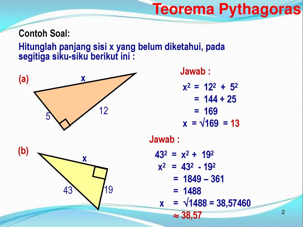 Soal Soal Un Materi Teorema Pythagoras