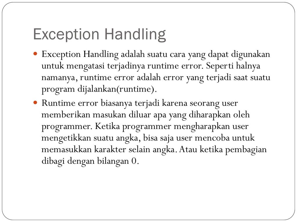 Exception handling