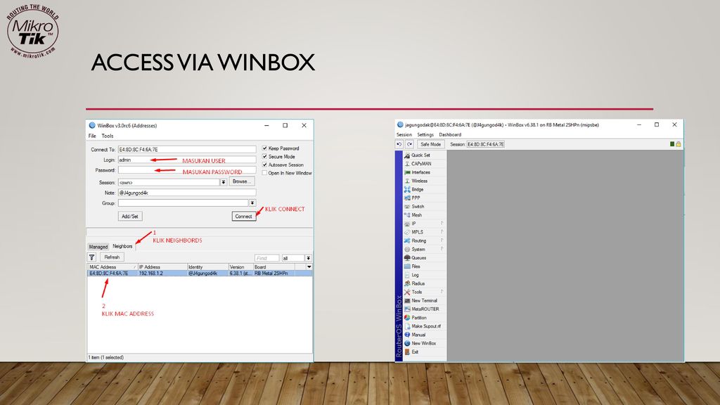 Access via Winbox