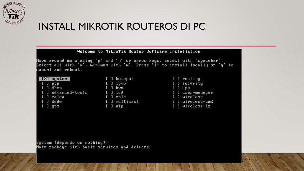Install mikrotik routeros di pc