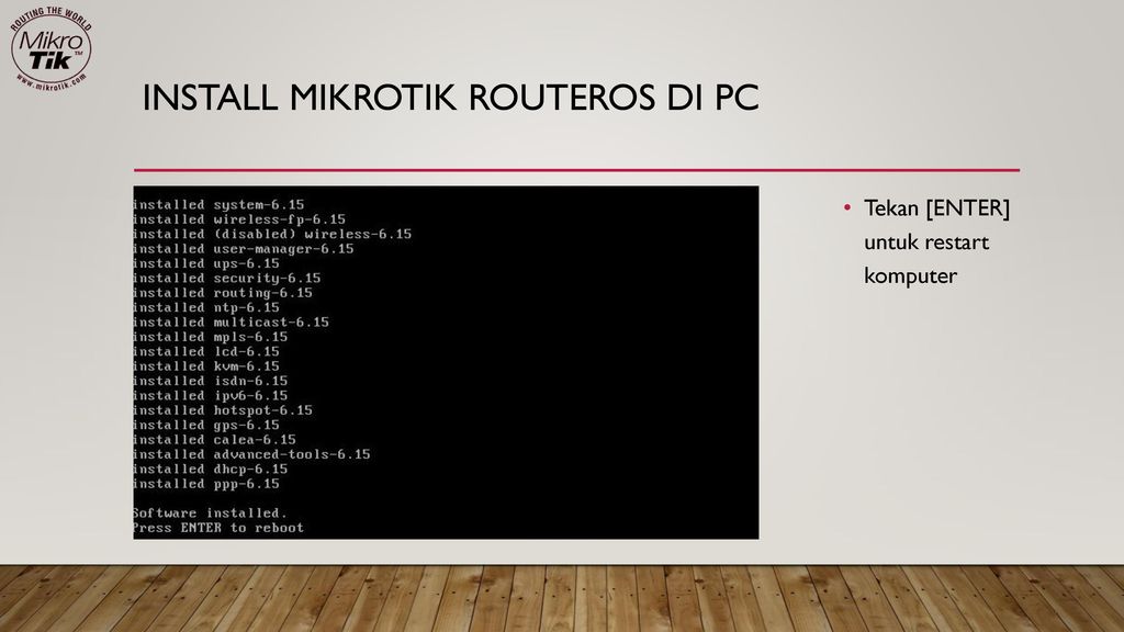 Install mikrotik routeros di pc
