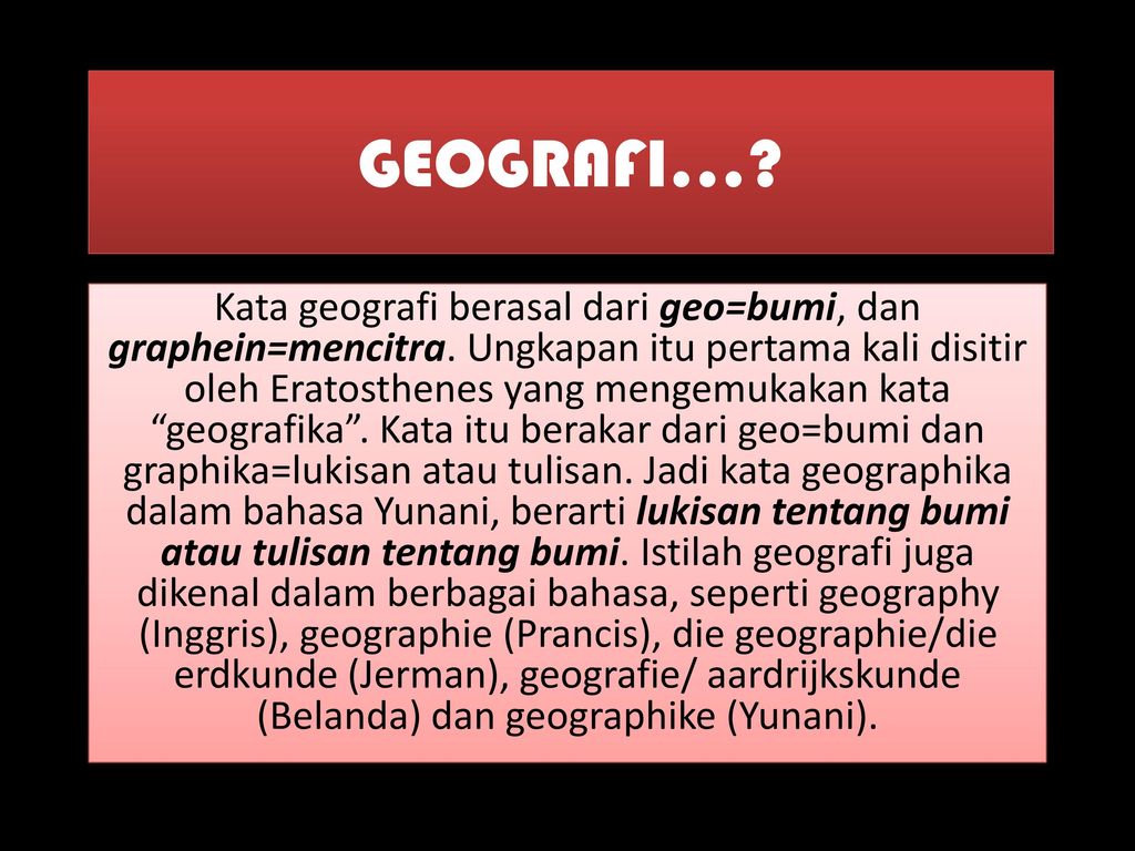 Arti Geografi – Ilmu