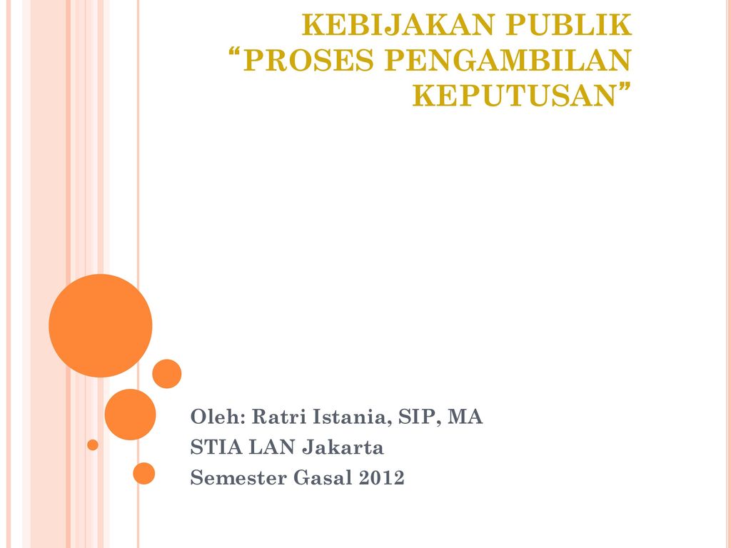 KEBIJAKAN PUBLIK “PROSES PENGAMBILAN KEPUTUSAN” - Ppt Download