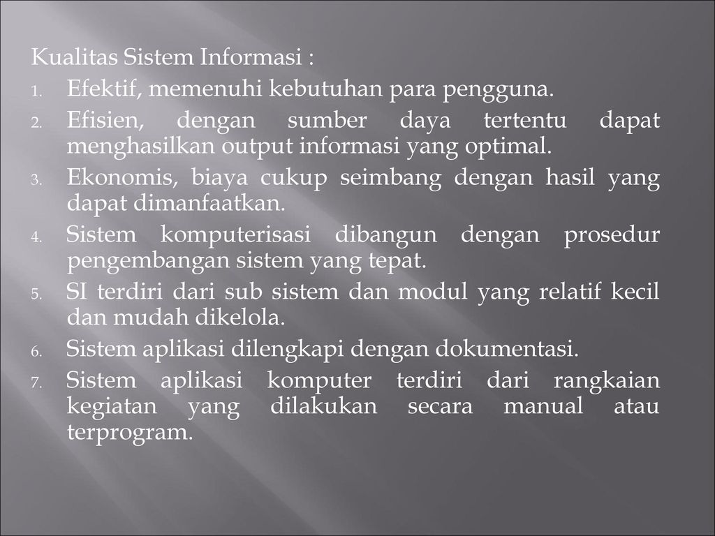 KONSEP SISTEM DAN SISTEM INFORMASI - Ppt Download