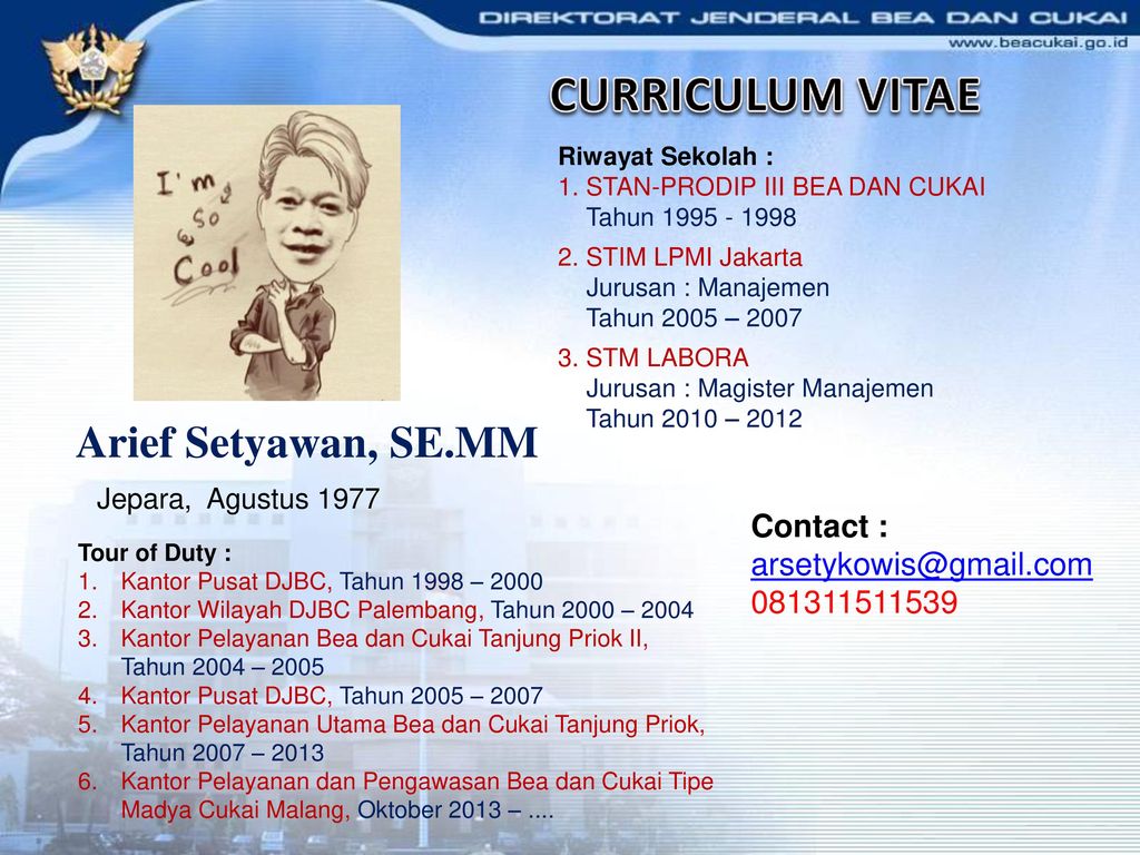 Curriculum Vitae Yudi Amirullah Se Contact Ppt Download