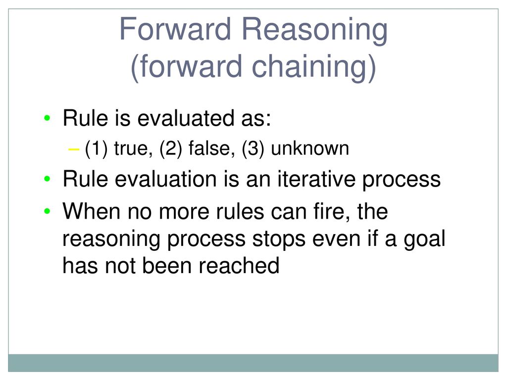 Reasoning forwards