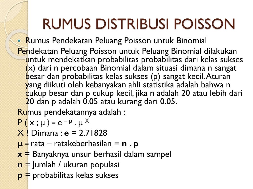 Distribusi Poisson Kelompok 6 Elia Lugastio Ppt Download