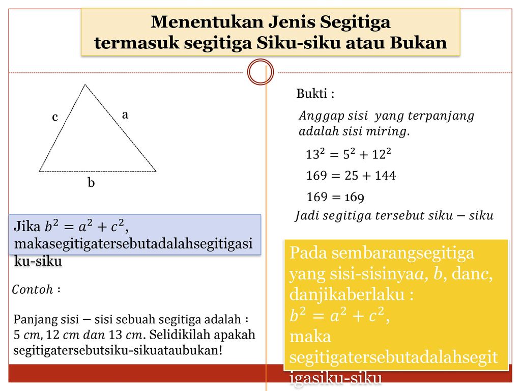 Teorema Pythagoras Tujuan Pembelajaran Materi Prasyarat Indikator Ppt Download