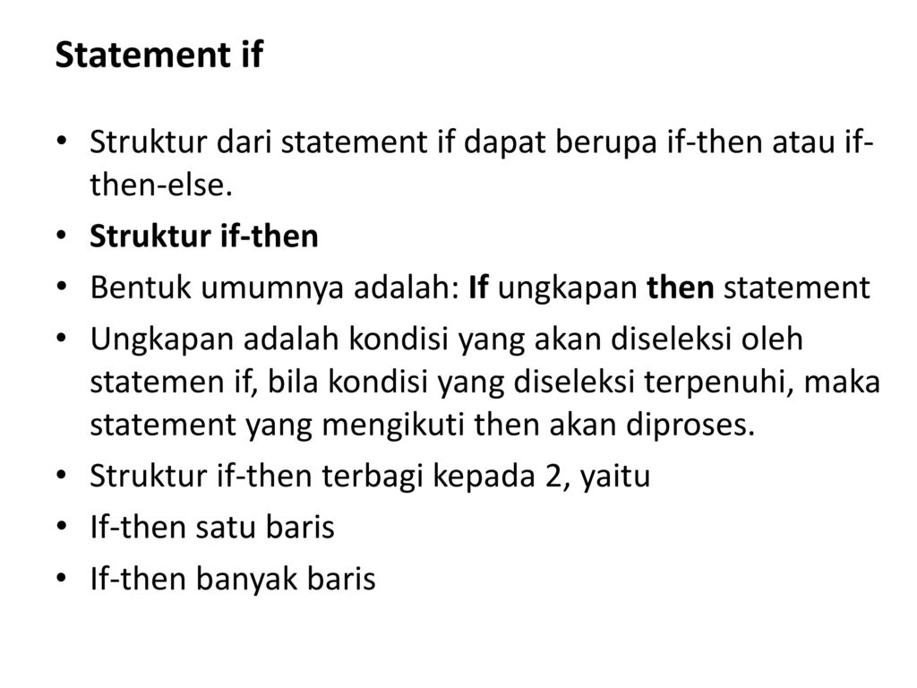 If then statements