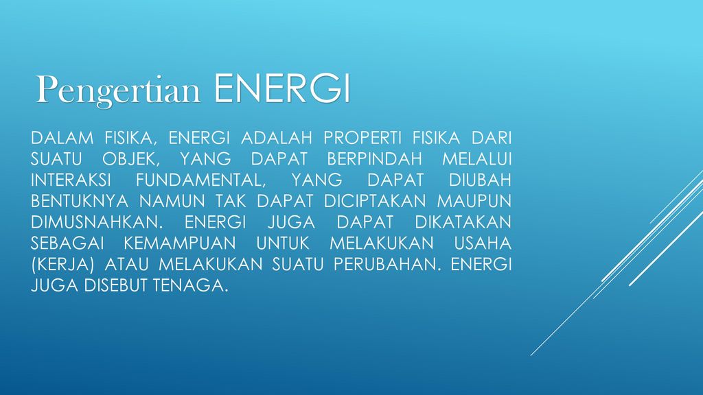 Definisi Energi Hansel Buddie Soepriyanto 24414008 Ppt Download