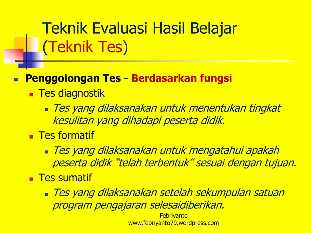 Teknik Evaluasi Hasil Belajar - Ppt Download